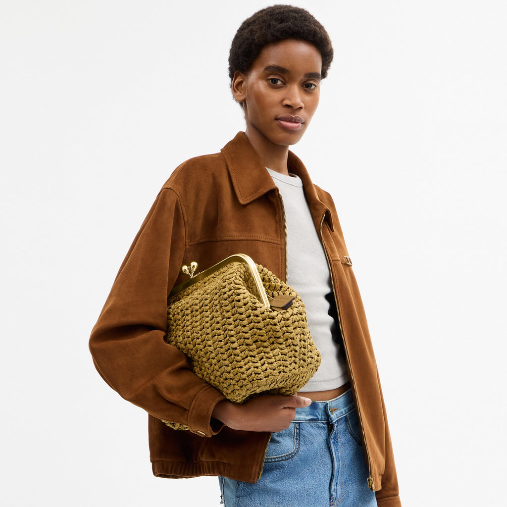 Coach Kisslock Frame Bag 27 - Brass/Muted Olive (Women's)