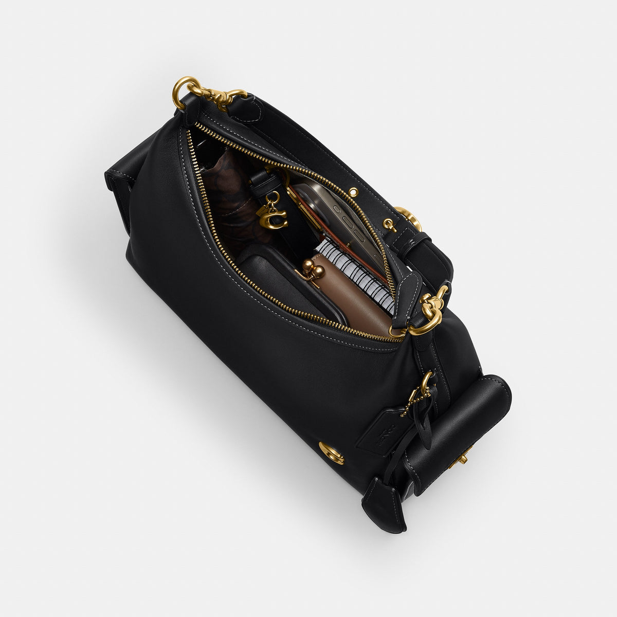 Coach Pocket Juliet Bag 30 - Brass/Black (7)