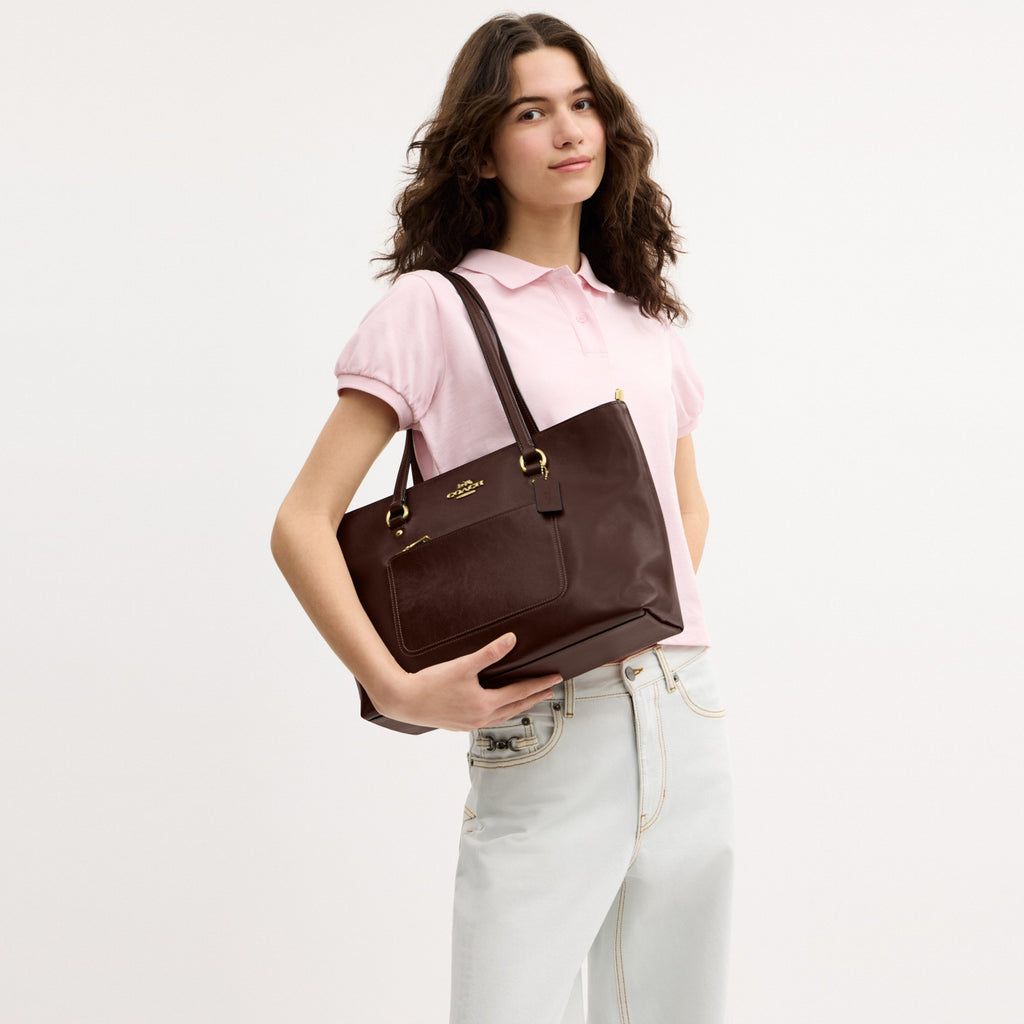 Coach Station Tote Bag - Gold/Maple (Women's)