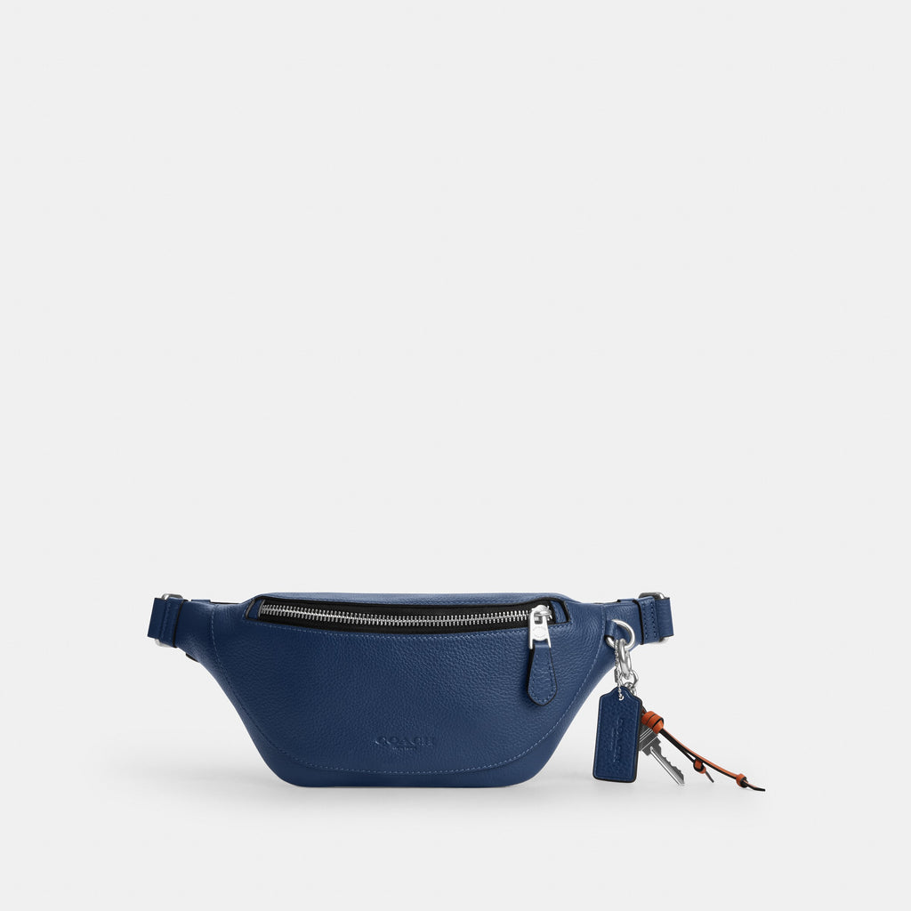 Coach Warren Mini Belt Bag With Charms - Silver/Deep Blue