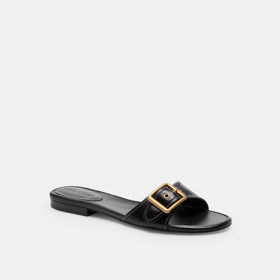 Coach Margot Flat Sandal - Black (Women's)