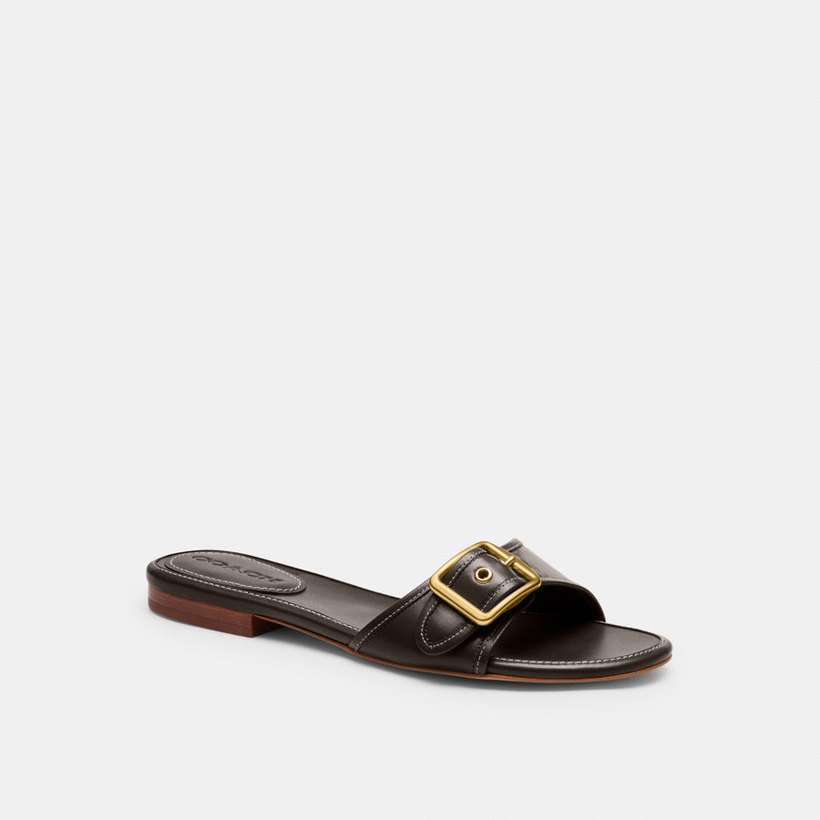 Coach Margot Flat Sandal - Chocolate Brown (Women's)
