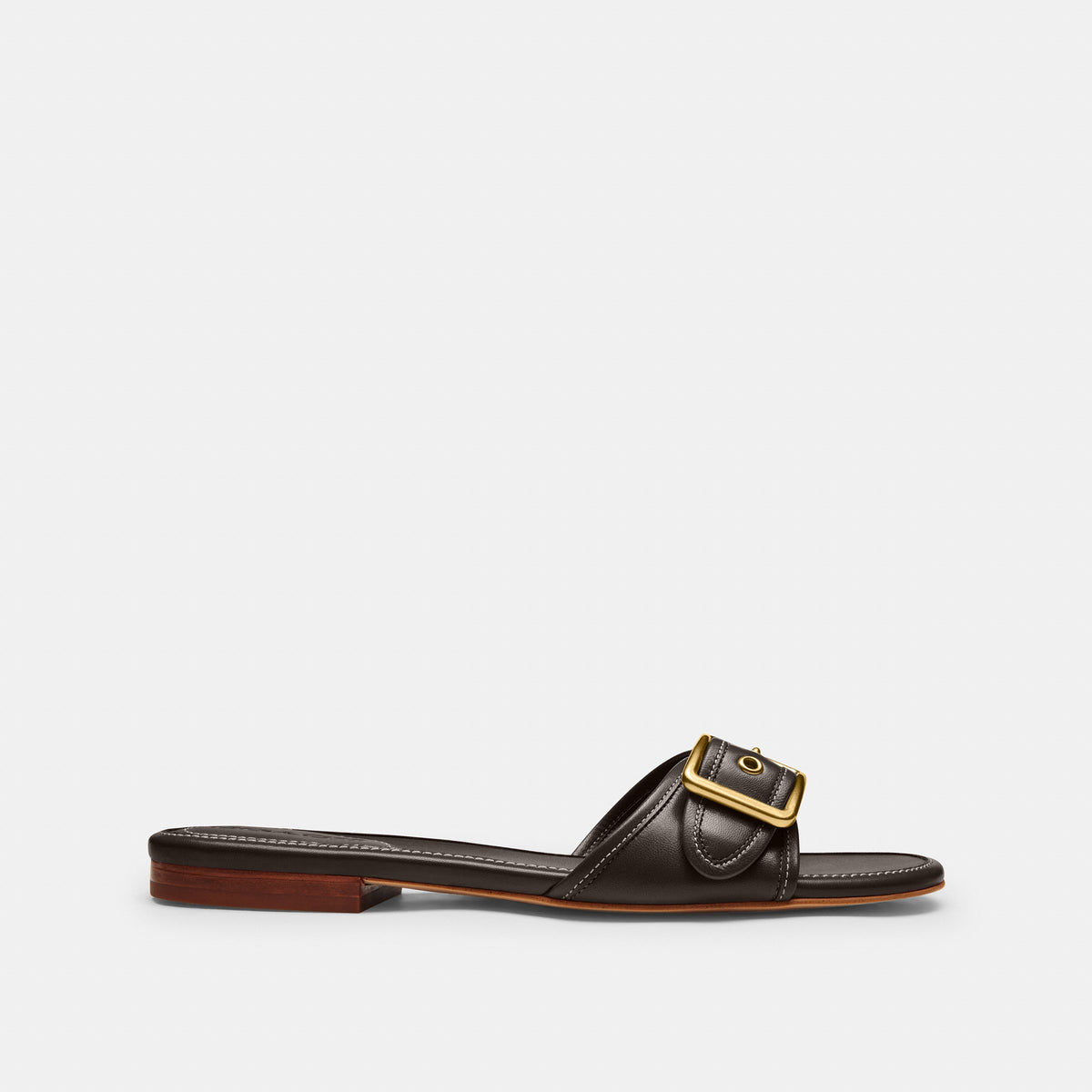 Coach Margot Flat Sandal - Chocolate Brown (2)