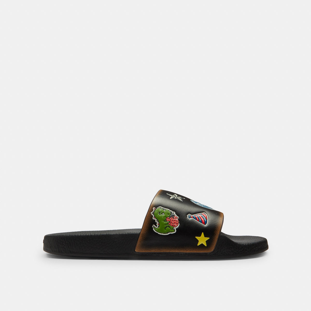 Coach Rexy 10th Birthday Udele Slide With Sticker Print - Black (2)