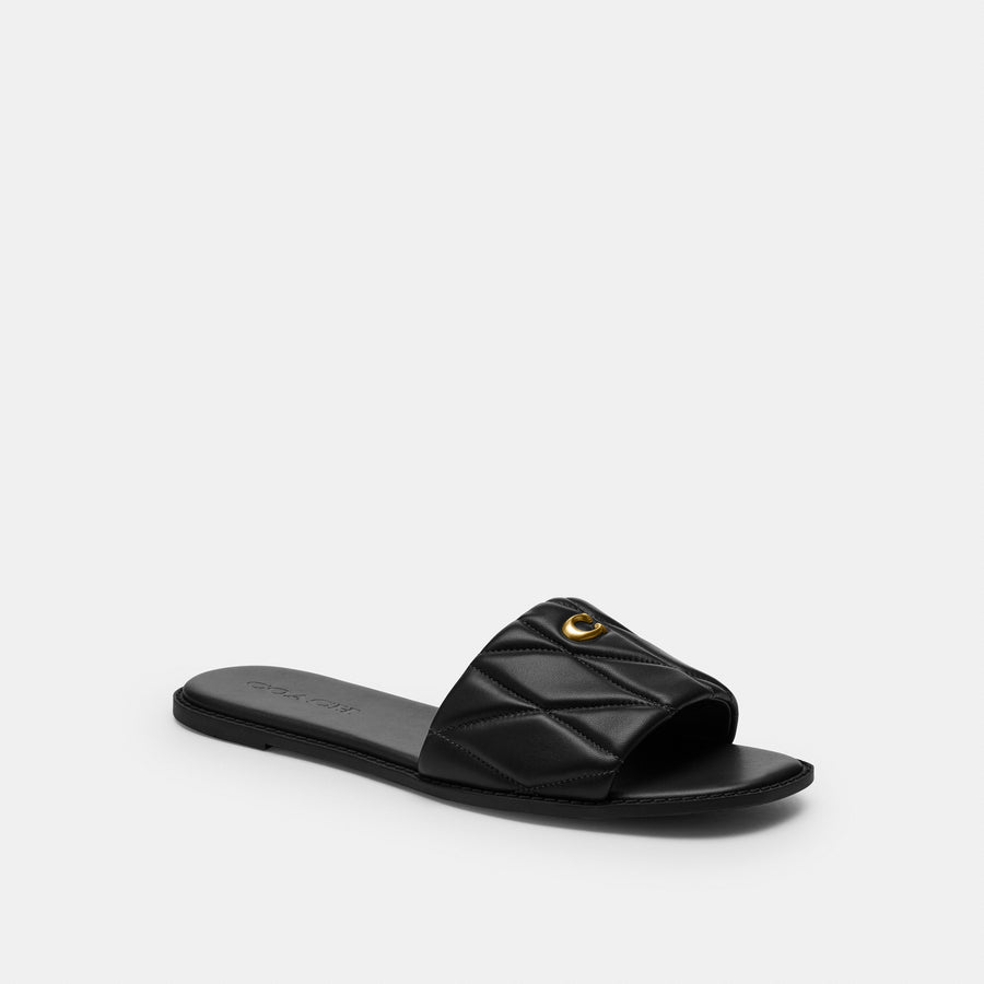 Coach Holly Sandal With Quilting - Black (Women's)