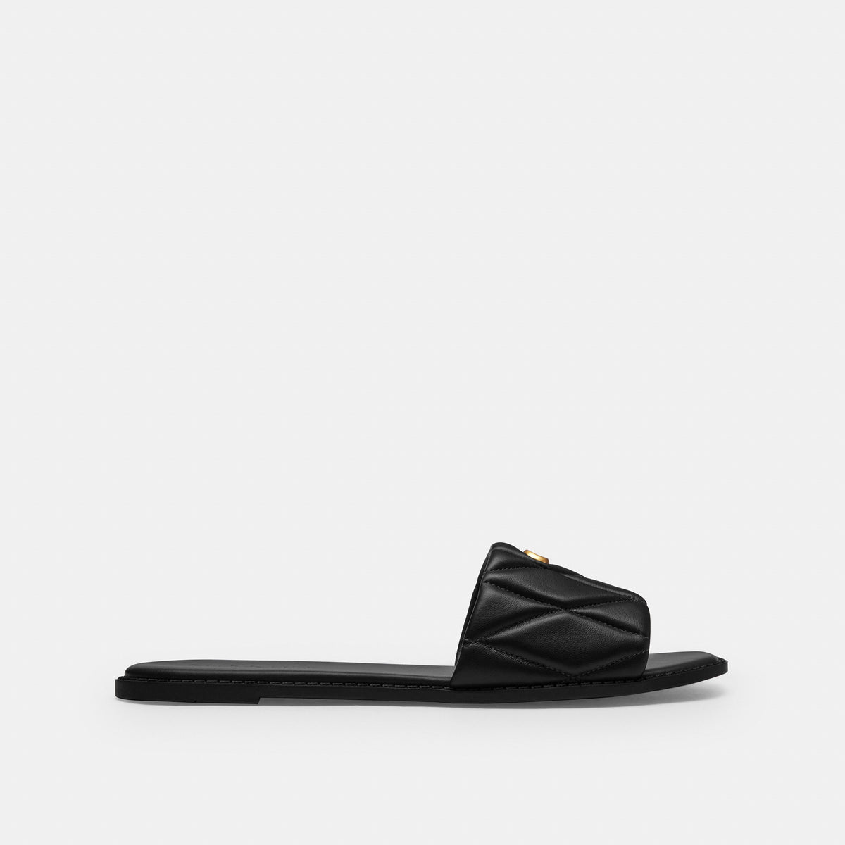 Coach Holly Sandal With Quilting - Black (2)
