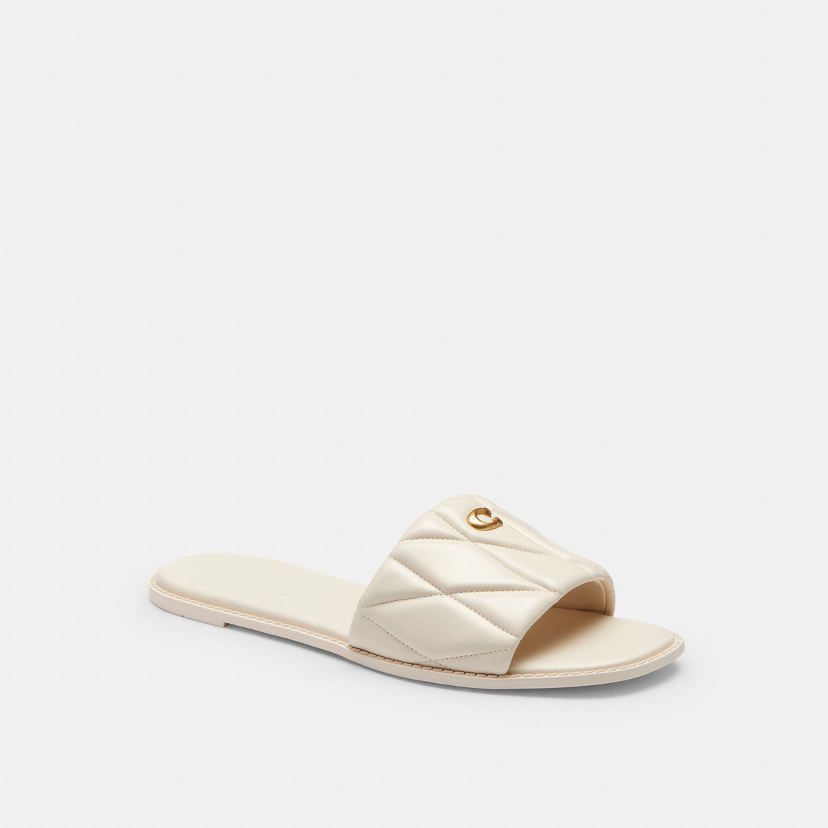 Coach Holly Sandal With Quilting - Chalk