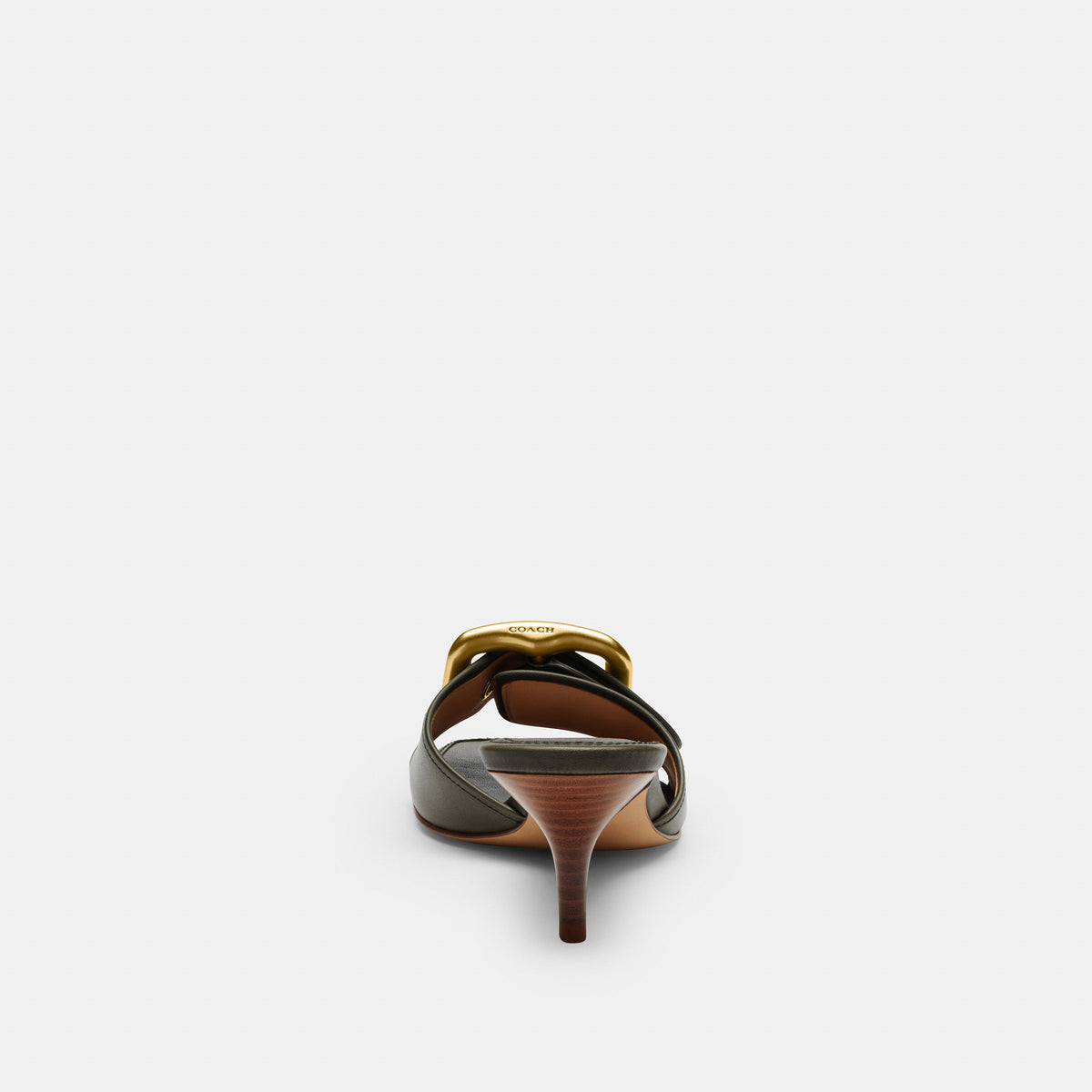 Coach Margot Sandal With Oversized Buckle In Loved Leather - Olive (4)
