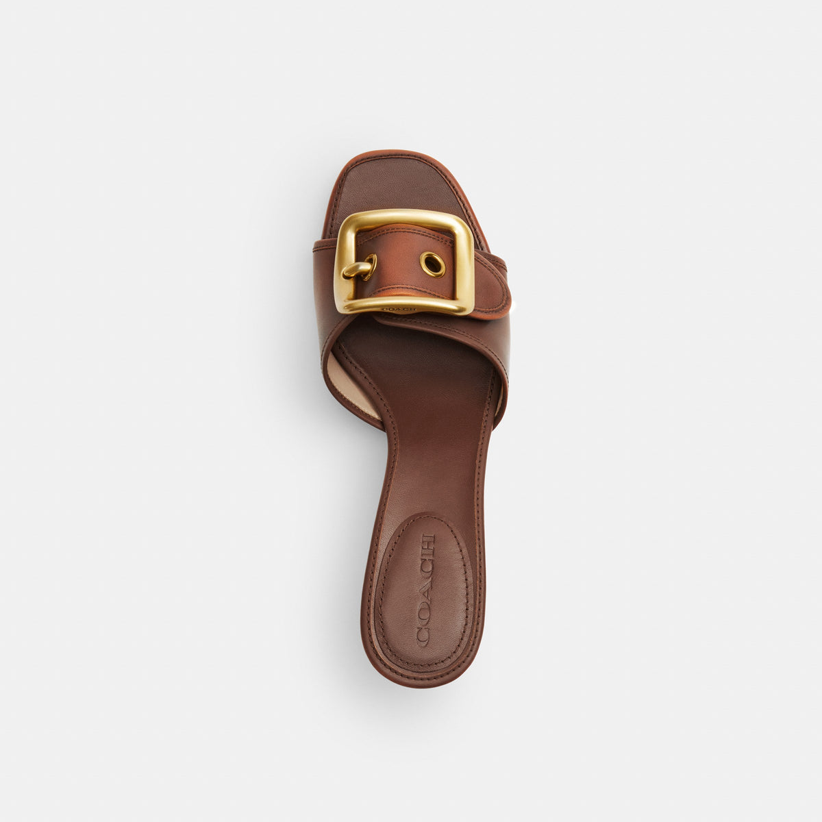 Coach Margot Sandal With Oversized Buckle In Loved Leather - Saddle (3)