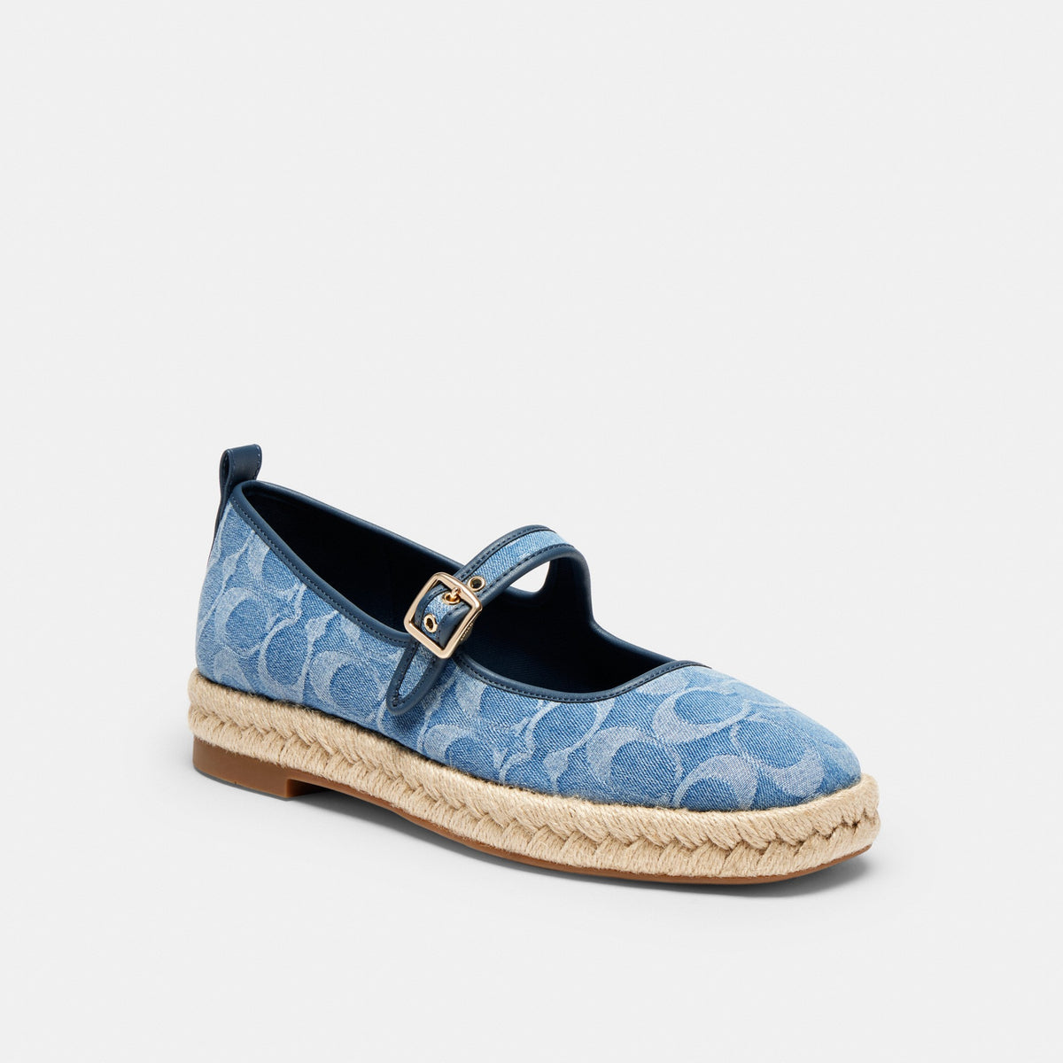 Coach Mary Jane Espadrille In Signature Denim - Indigo (Women's)