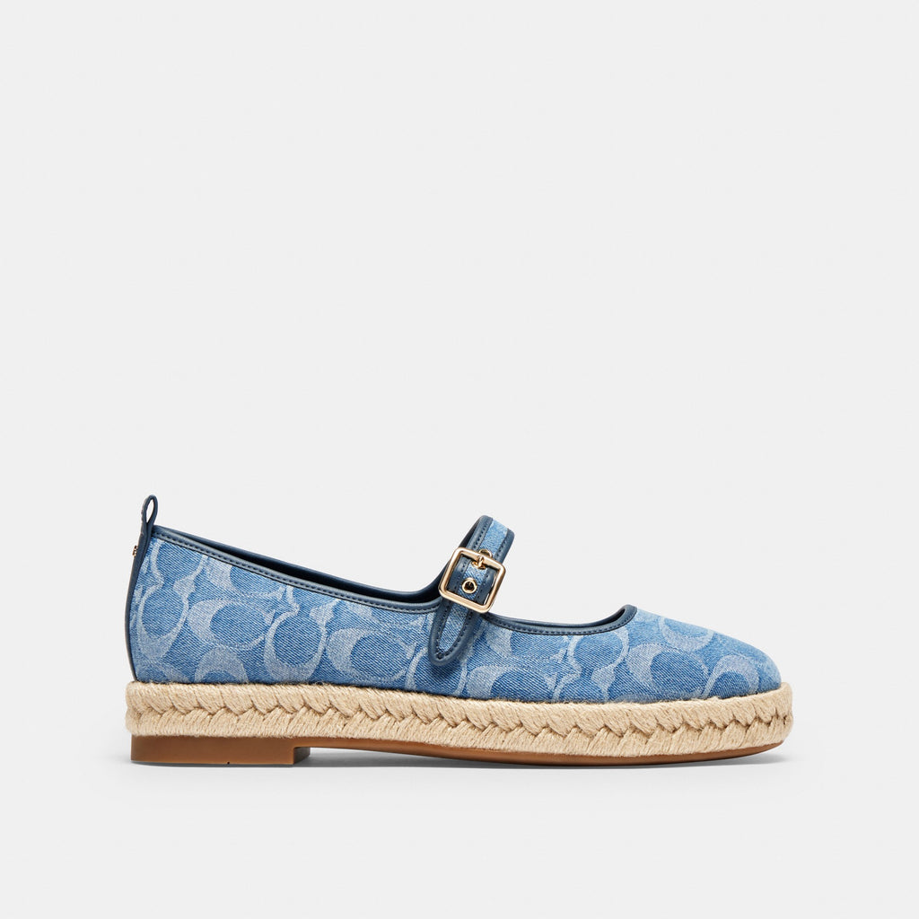 Coach Mary Jane Espadrille In Signature Denim - Indigo (Women's)