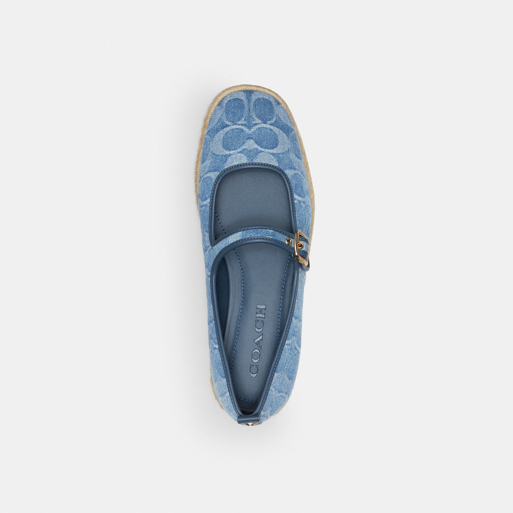 Coach Mary Jane Espadrille In Signature Denim - Indigo (Women's)