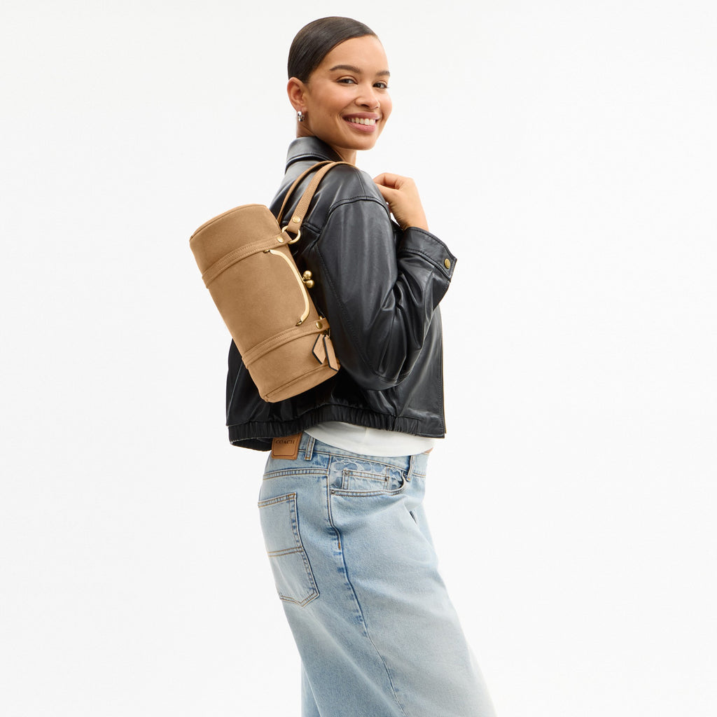 Coach Kisslock Barrel Bag 28 - Brass/Soul (Women's)