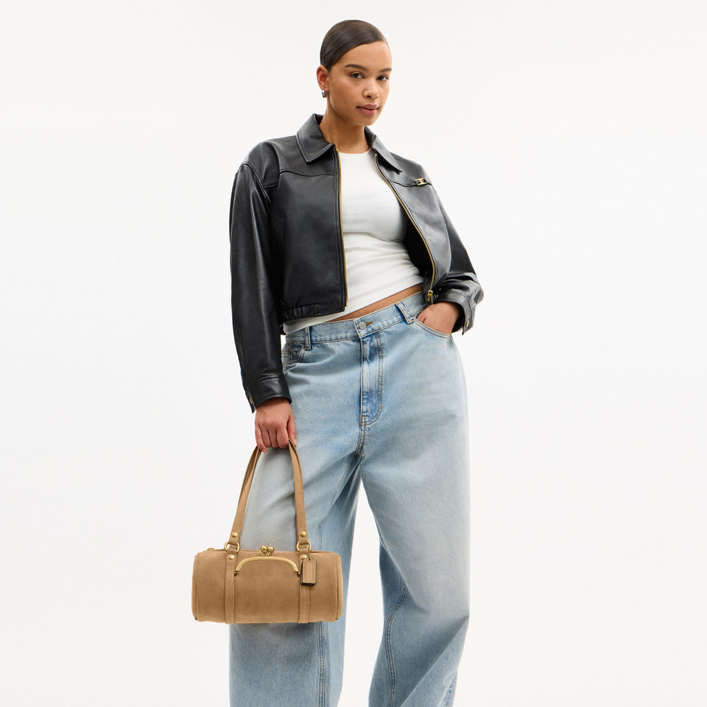 Coach Kisslock Barrel Bag 28 - Brass/Soul (Women's)