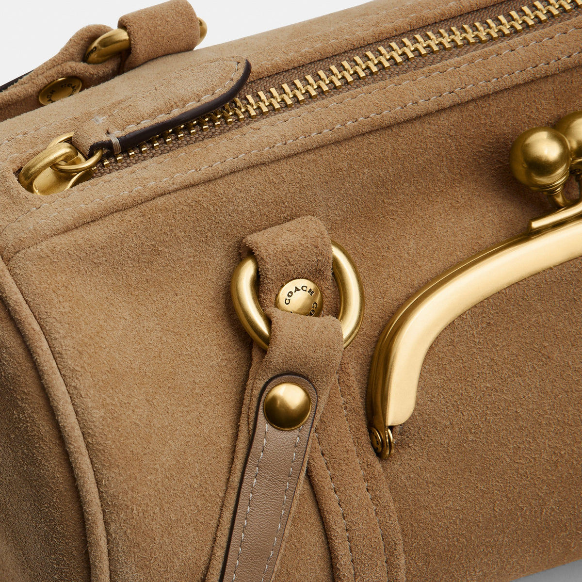 Coach Kisslock Barrel Bag 28 - Brass/Soul (Women's)