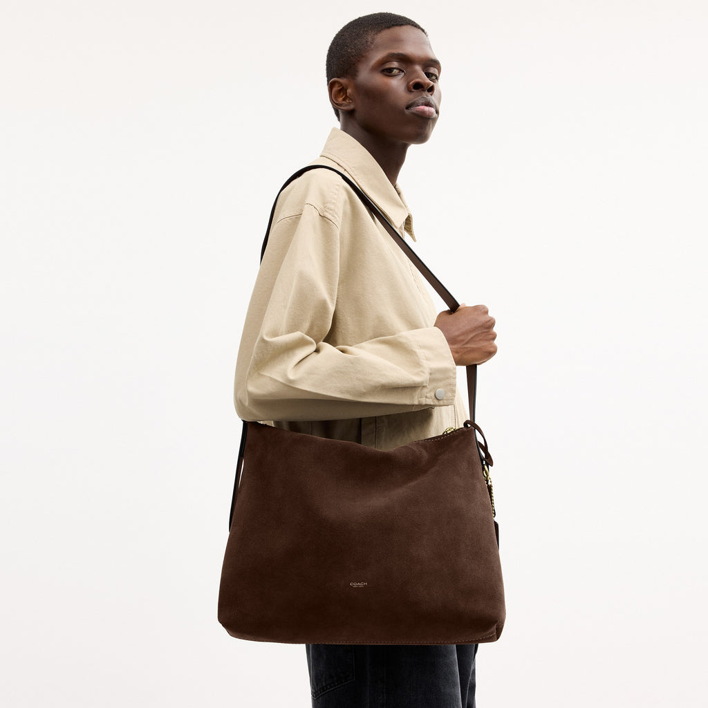 Coach Mott Messenger Bag 38 - Dark Chocolate Suede (4)