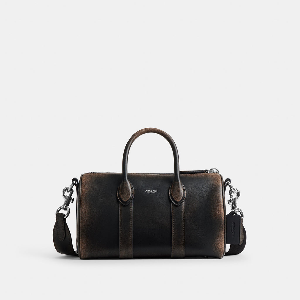 Coach Compass Bag 25 In Loved Leather - Black/Light Tan