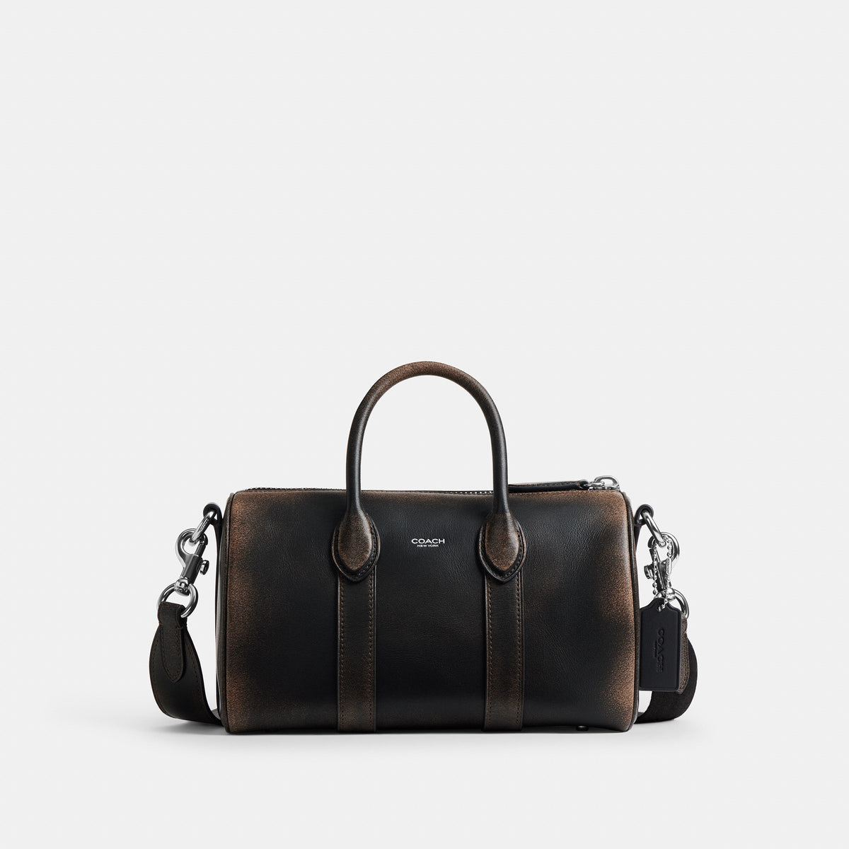 Coach Compass Bag 25 In Loved Leather - Black/Light Tan