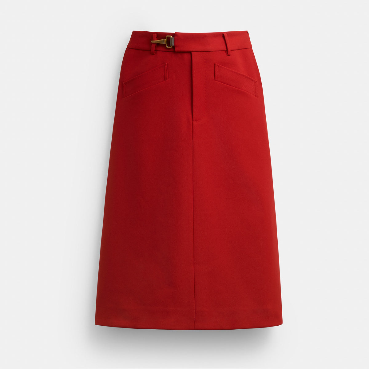 Coach Solid A-Line Skirt - Red