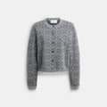 Coach Signature Button Down Cardigan - Grey (Women's)
