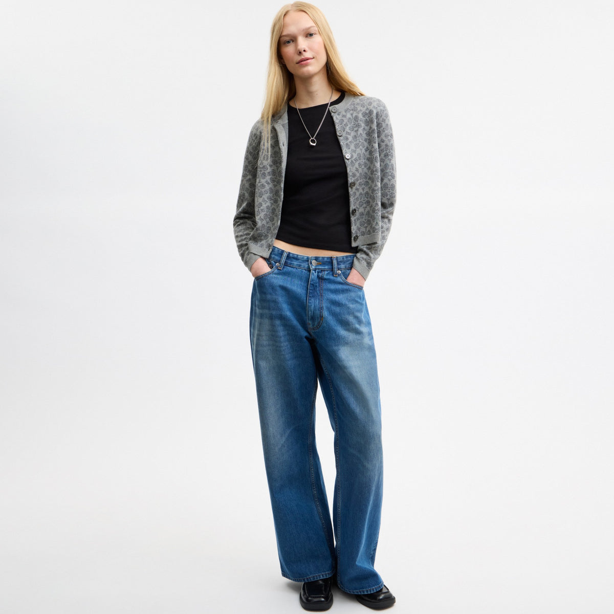 Coach Signature Button Down Cardigan - Grey (Women's)