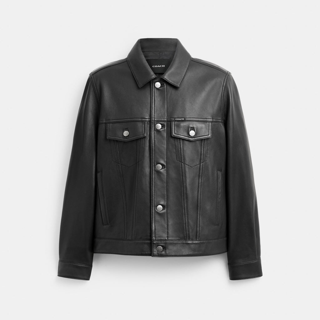 Coach Leather Trucker Jacket - Black (Men's)