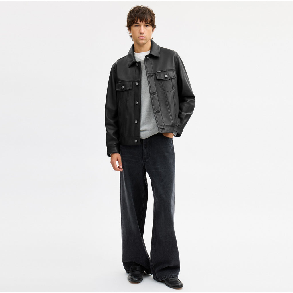 Coach Leather Trucker Jacket - Black (Men's)