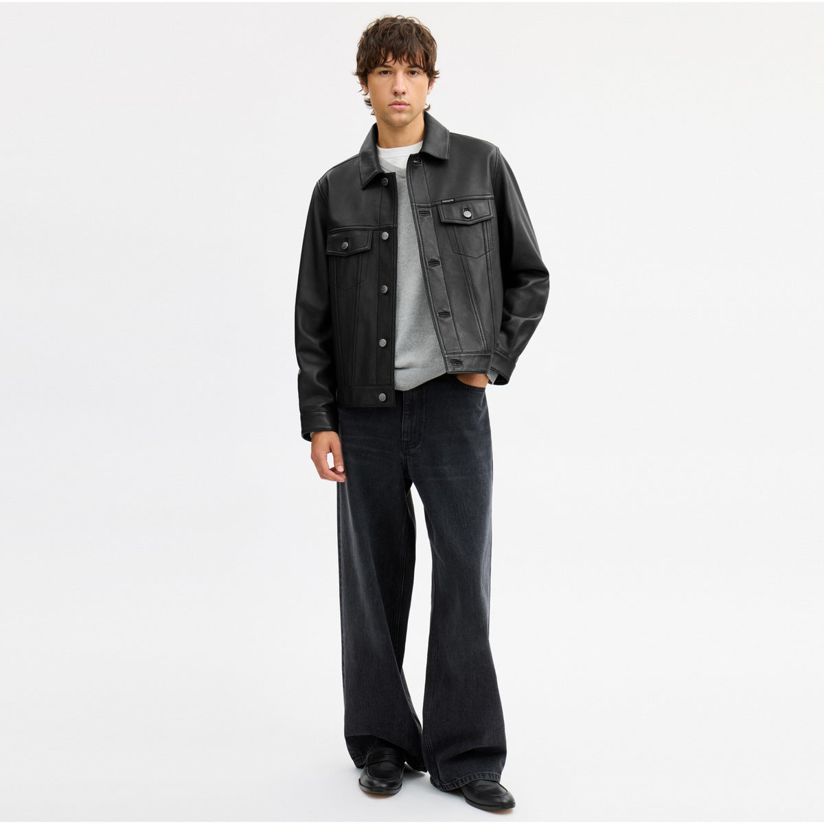 Coach Leather Trucker Jacket - Black (Men's)