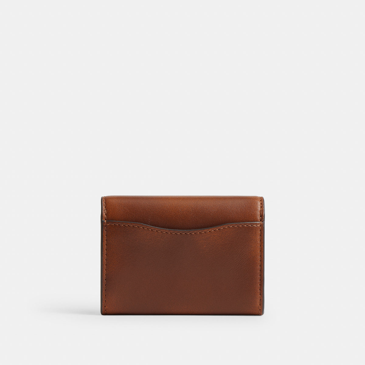 Coach Essential Flap Card Case In Loved Leather - Brass/Brown (4)