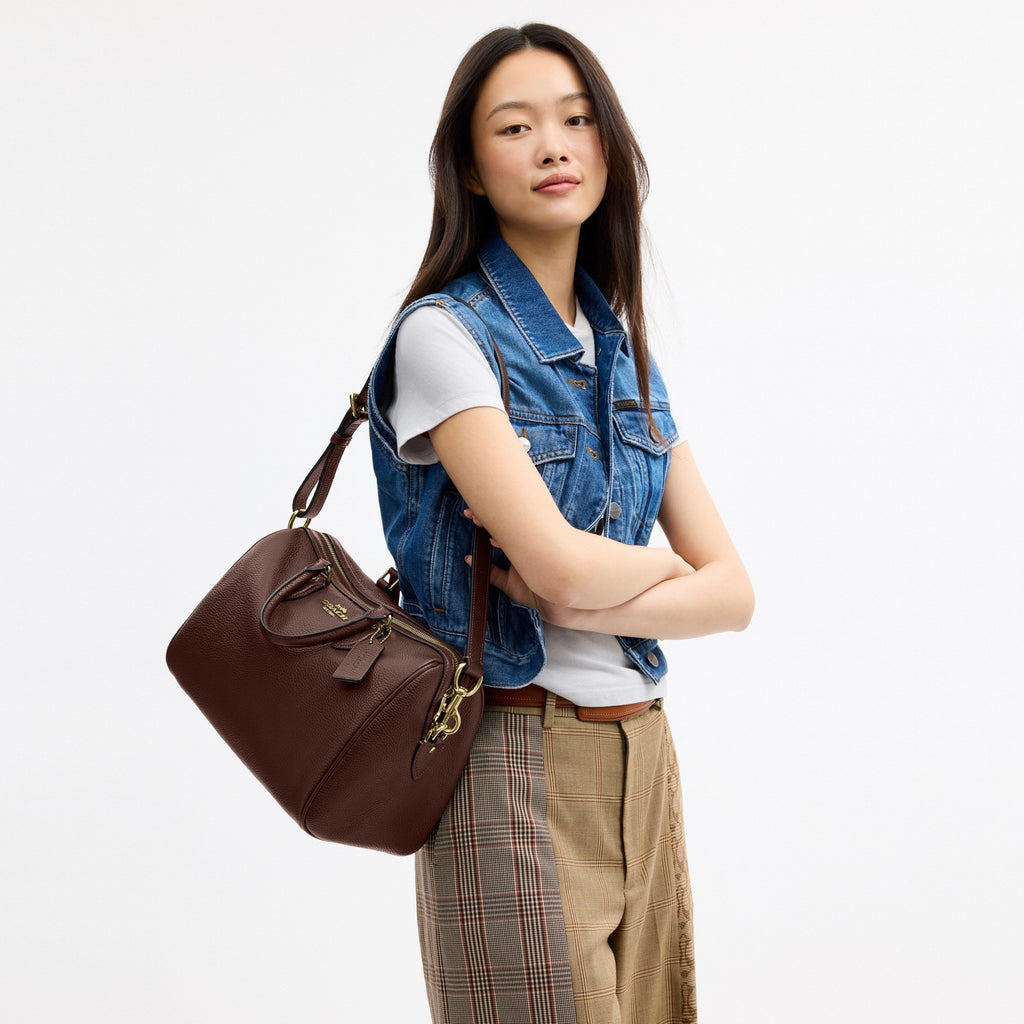 Coach Rowan Large Satchel Bag - Gold/Maple (Women's)