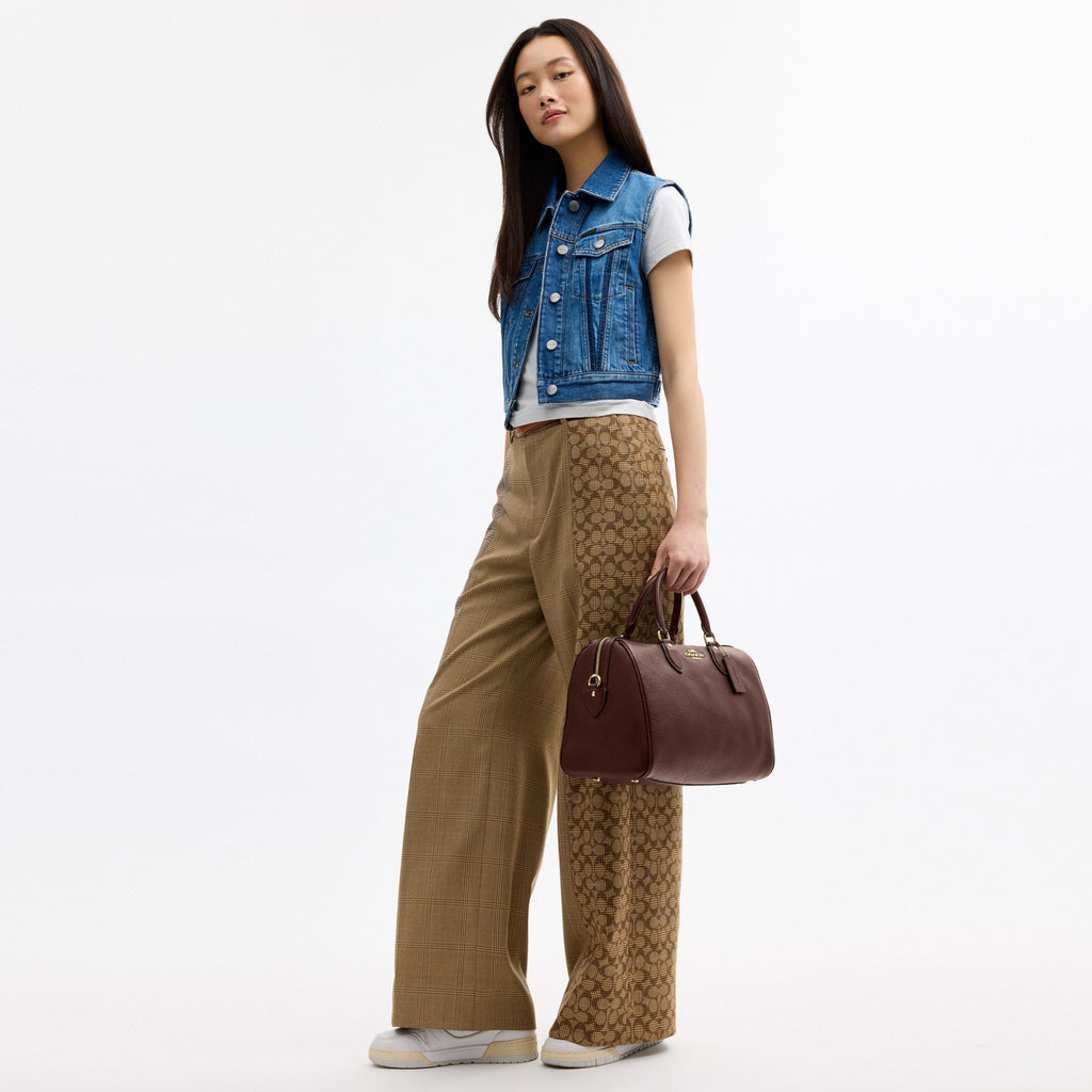 Coach Rowan Large Satchel Bag - Gold/Maple (Women's)