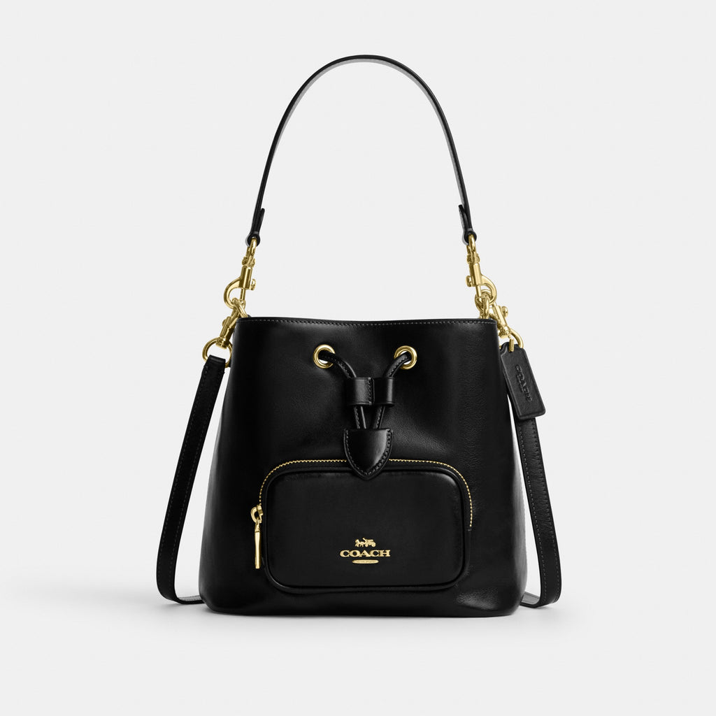 Coach Rowan Bucket Bag With Pocket - Gold/Black (Women's)