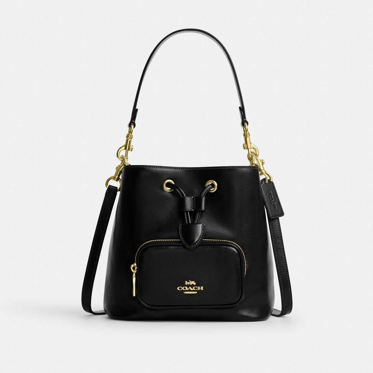 Coach Rowan Bucket Bag With Pocket - Gold/Black (Women's)