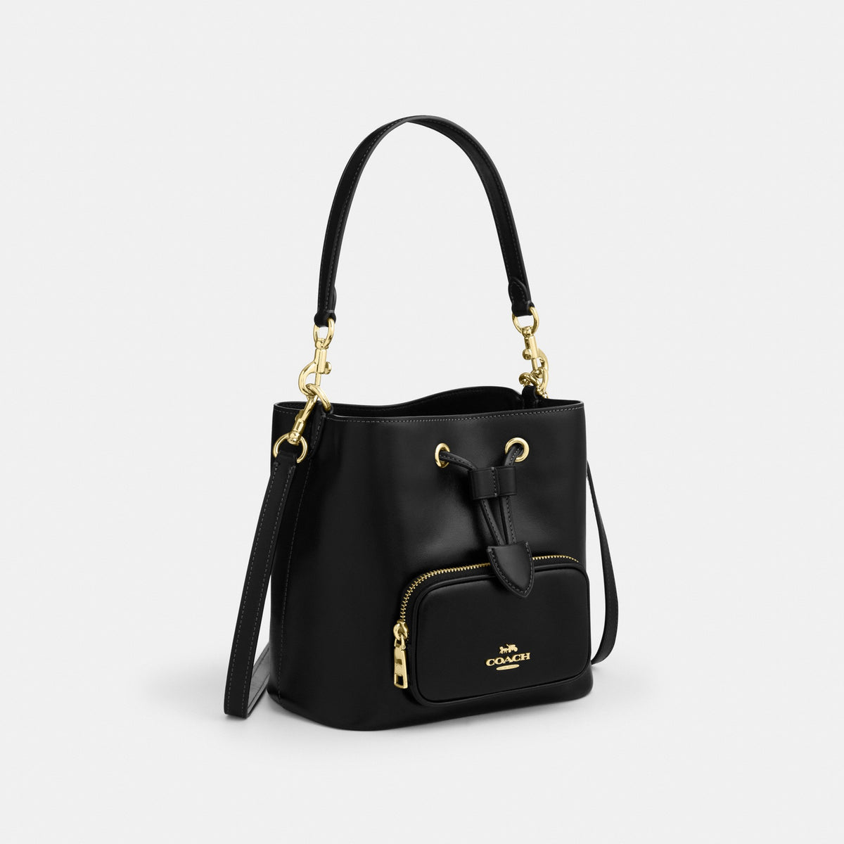Coach Rowan Bucket Bag With Pocket - Gold/Black (Women's)