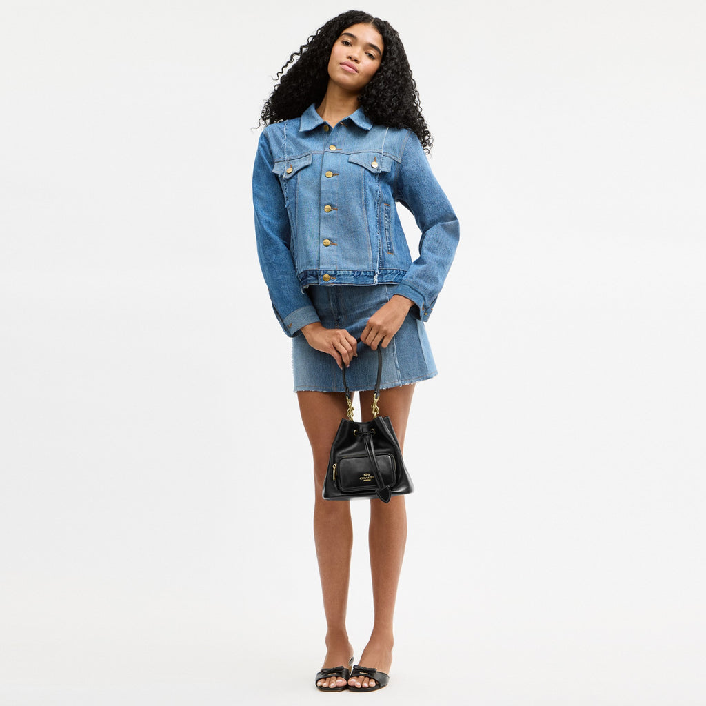 Coach Rowan Bucket Bag With Pocket - Gold/Black (Women's)