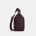 Coach Racer Sling Pack In Signature Canvas - Silver/Black Currant
