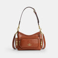 Coach Laurel Shoulder Bag 22 With Pockets - Gold/Cinnamon (Women's)