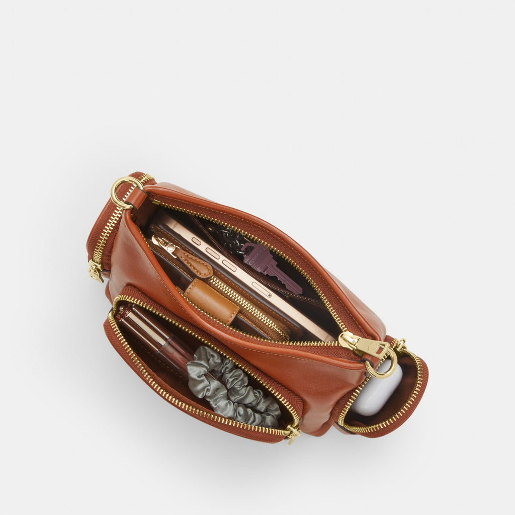 Coach Laurel Shoulder Bag 22 With Pockets - Gold/Cinnamon (Women's)