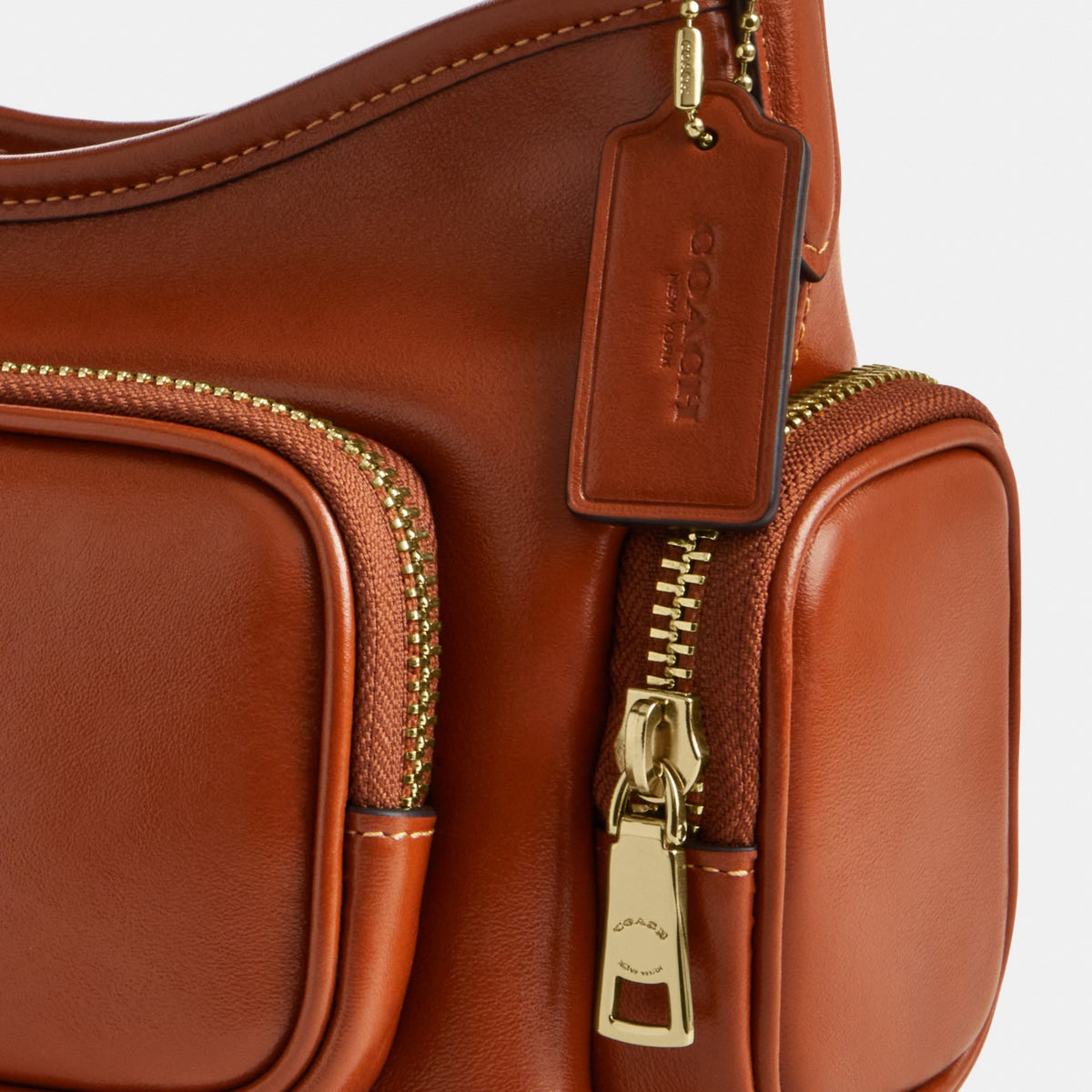Coach Laurel Shoulder Bag 22 With Pockets - Gold/Cinnamon (Women's)
