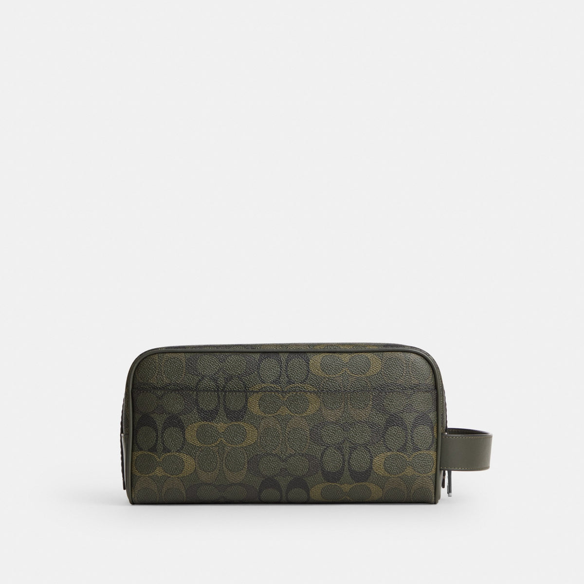 Coach Large Travel Kit In Signature Camo Print - Silver/GREEN