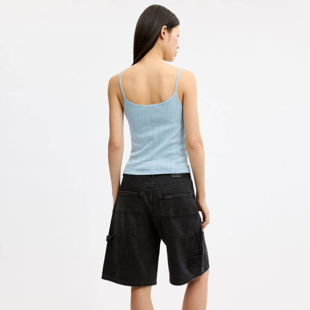 Coach Cherry Pointelle Tank - Blue (Women's)