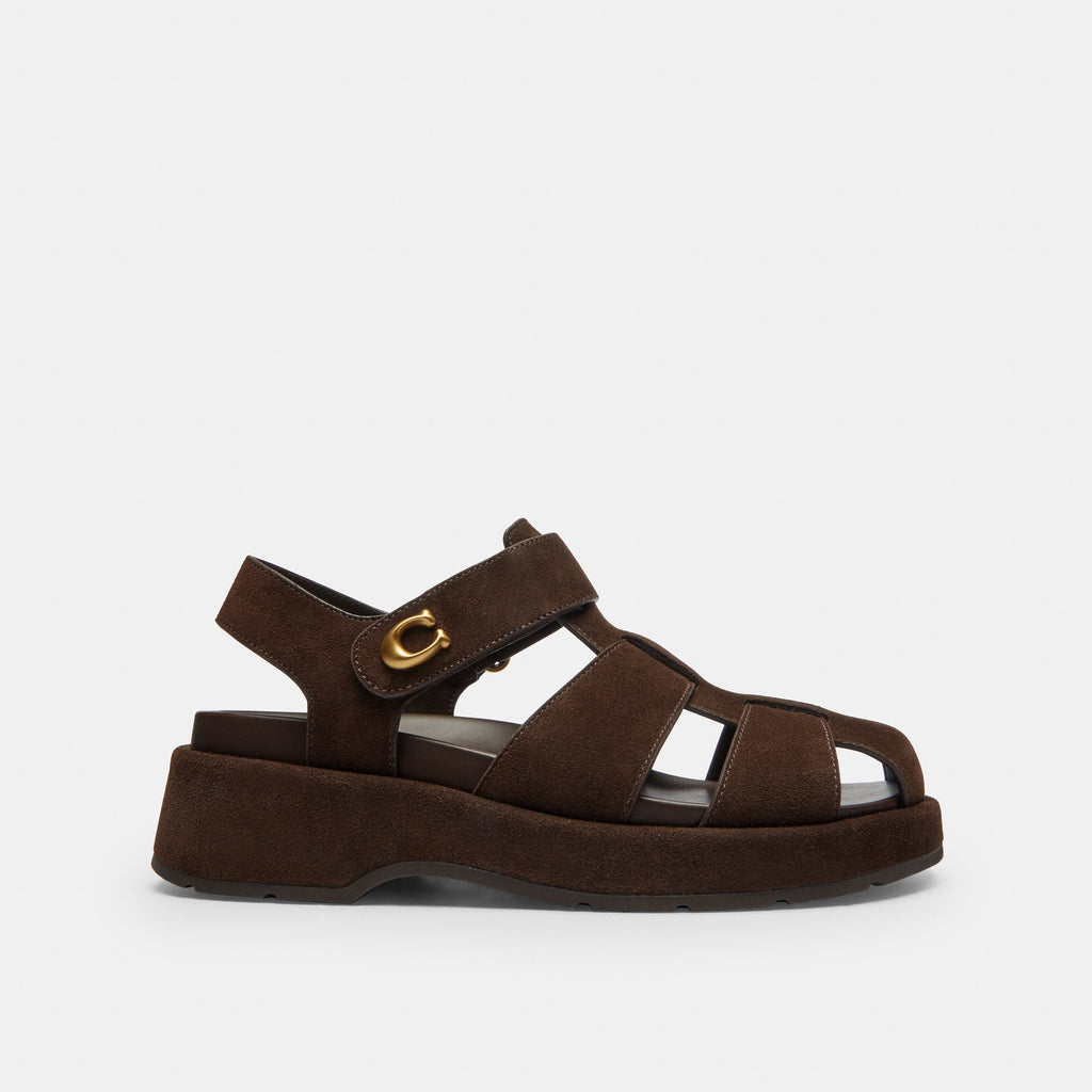 Coach Sculpted C Fisherman Sandal - Chocolate Brown (2)