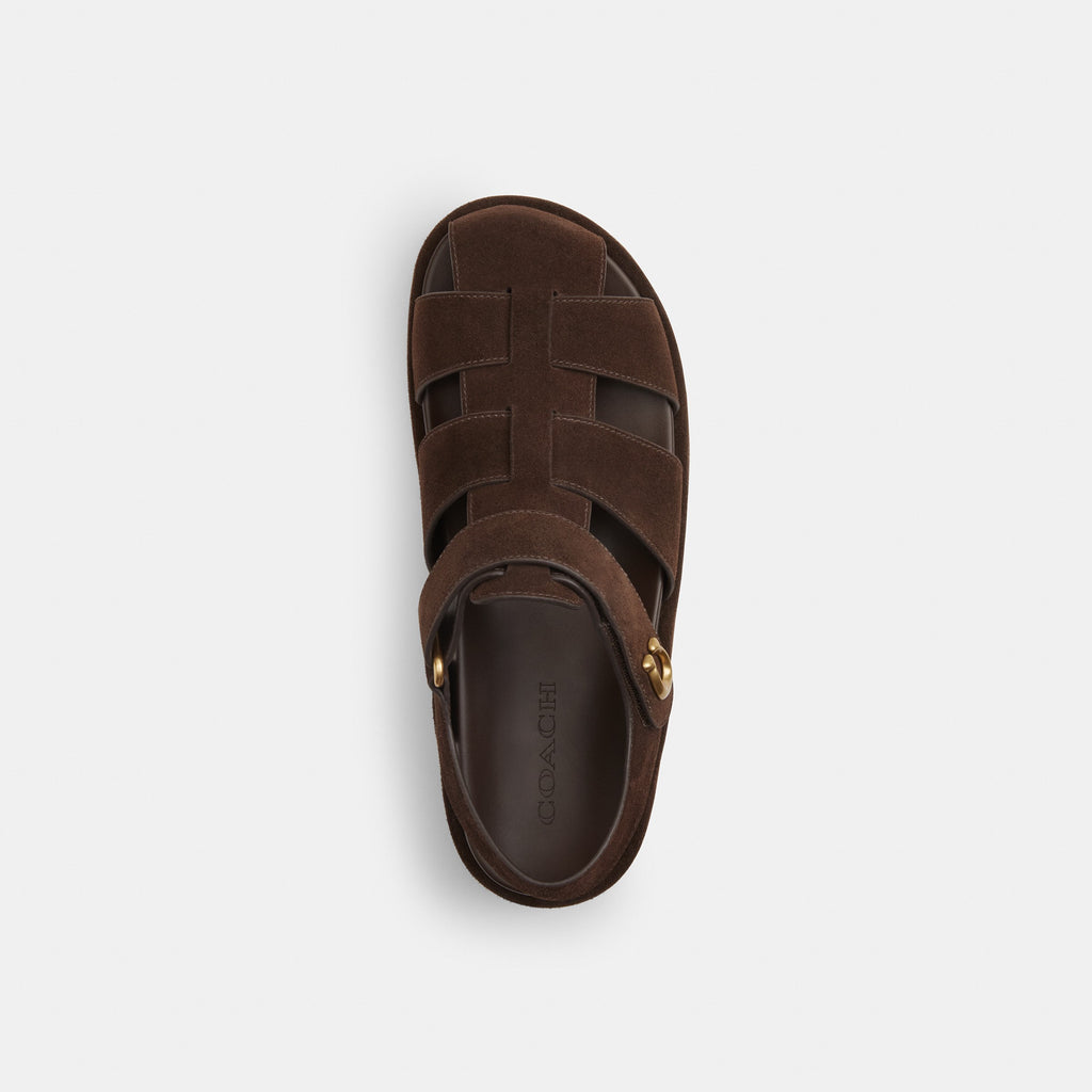 Coach Sculpted C Fisherman Sandal - Chocolate Brown (3)