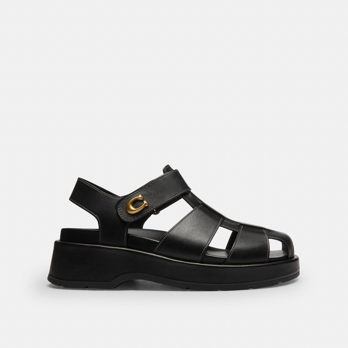 Coach Sculpted C Fisherman Sandal - Black (2)