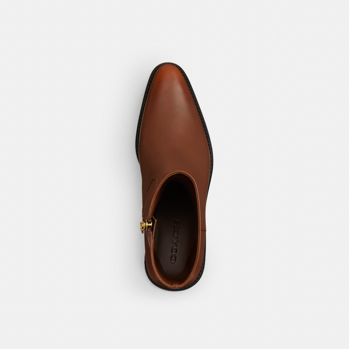 Coach Pointed Toe Bootie In Loved Leather - Saddle (3)