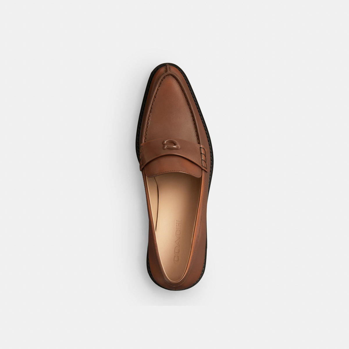 Coach Pointed Toe Loafer In Loved Leather - Saddle (3)