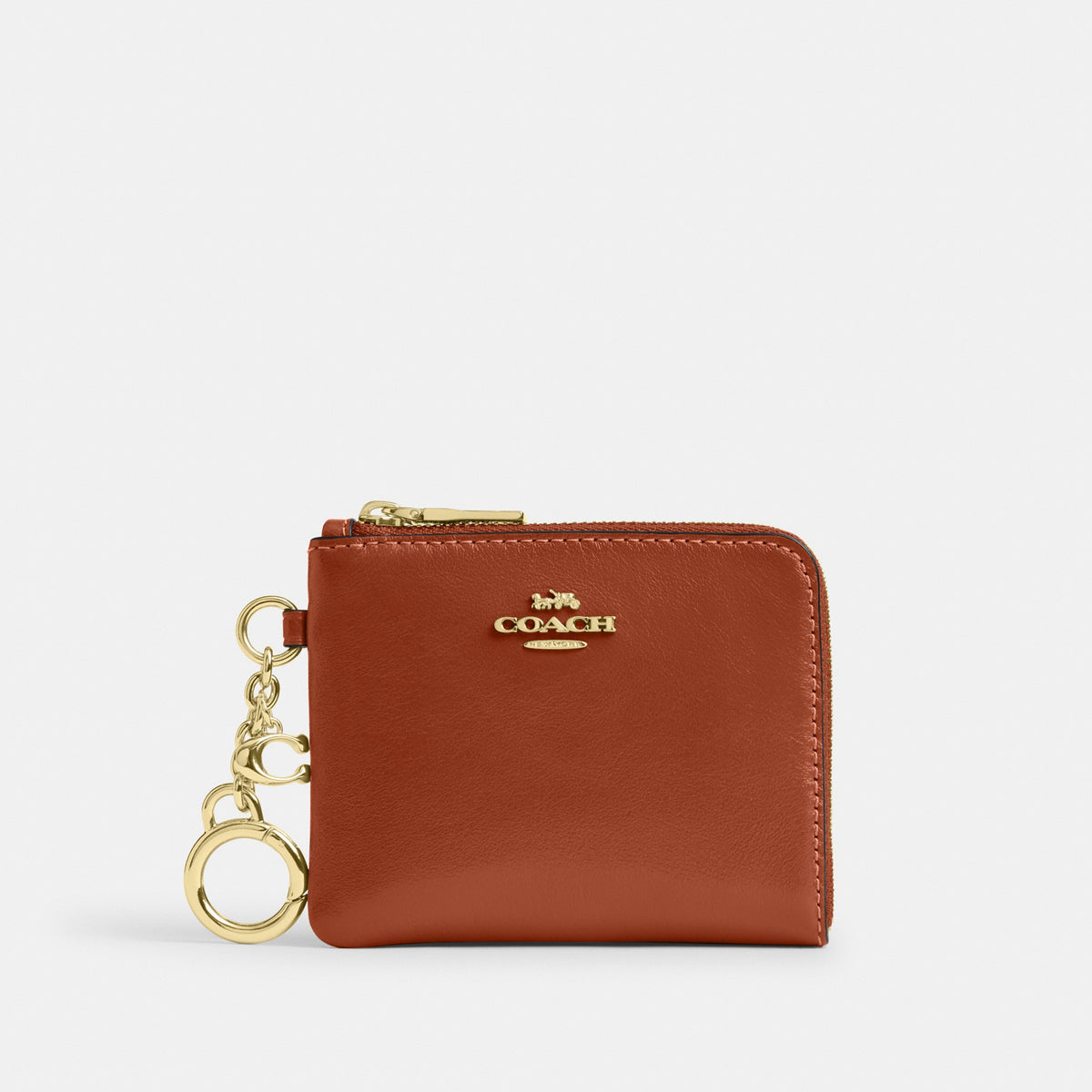 Coach Small Corner Zip Wallet - Gold/Cinnamon (Women's)