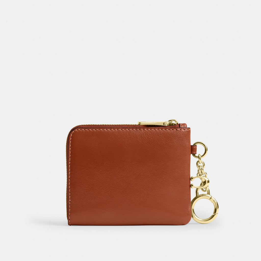 Coach Small Corner Zip Wallet - Gold/Cinnamon (Women's)