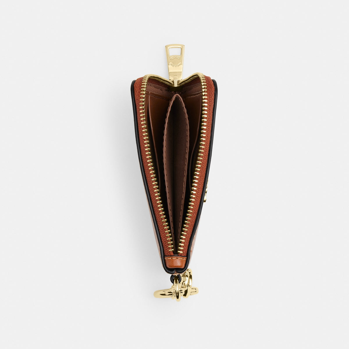 Coach Small Corner Zip Wallet - Gold/Cinnamon (Women's)