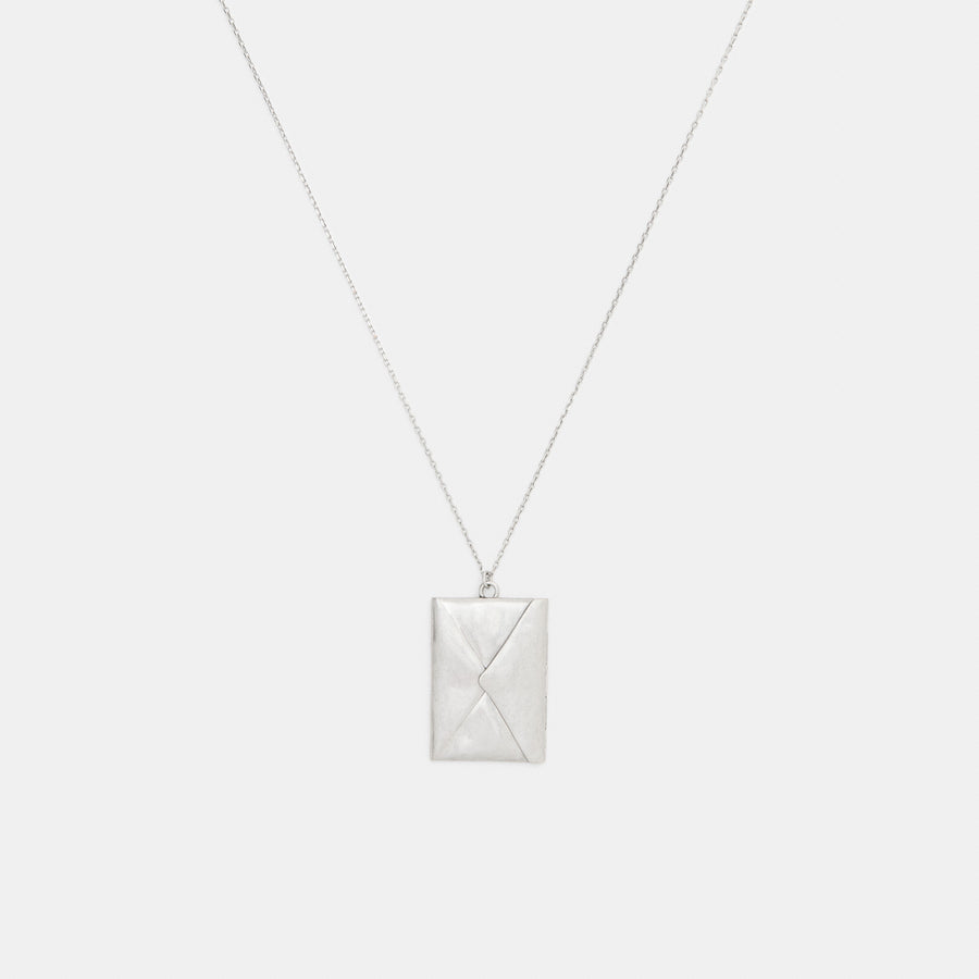 Coach Envelope Pendant Long Necklace - Silver (Women's)
